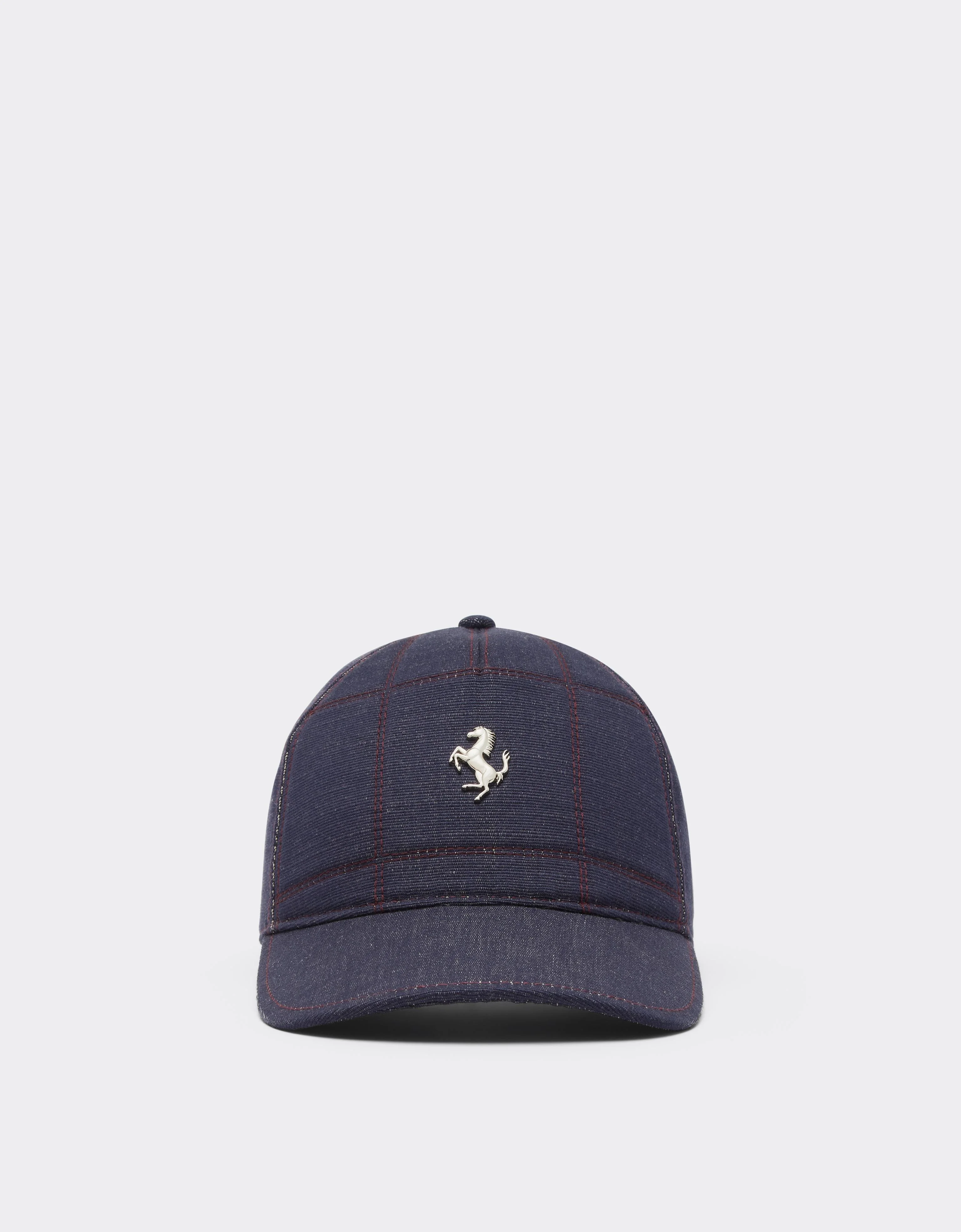 Denim Baseball Cap with 7x7 Check - 1