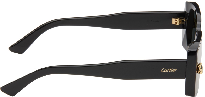 Black Panthère Rectangle Acetate Sunglasses - 2
