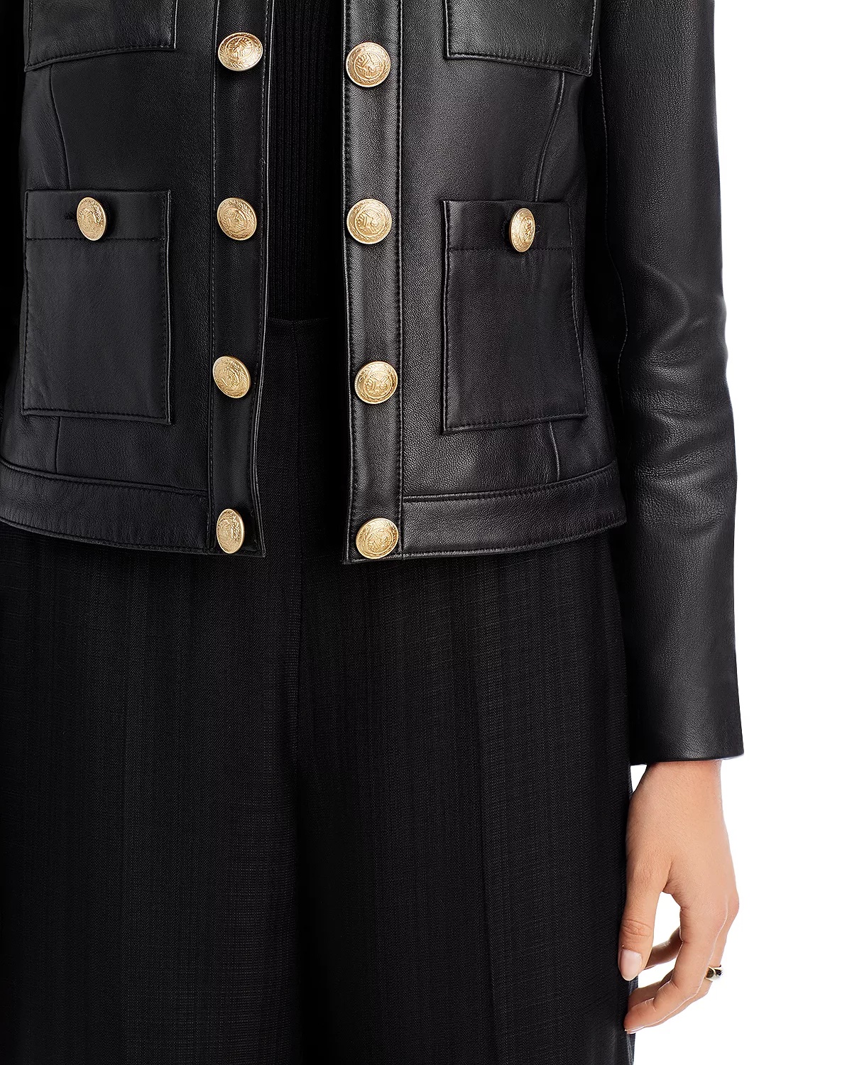 Jayde Leather Open Front Jacket - 6