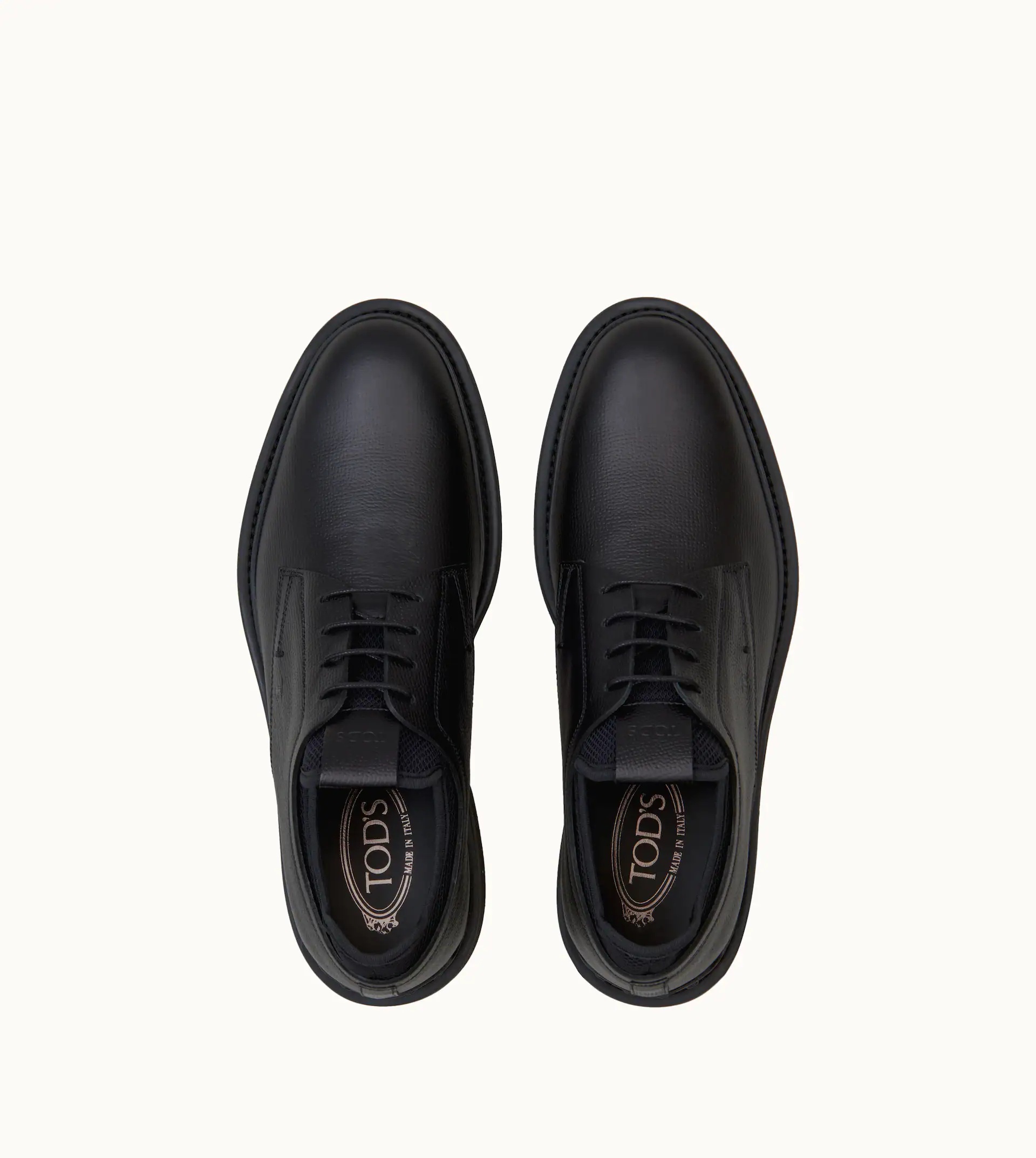 LACE-UPS IN LEATHER - BLACK - 2