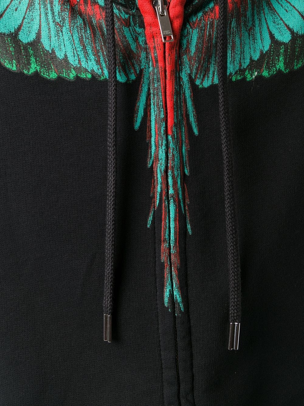 wings print zipped hoodie - 5