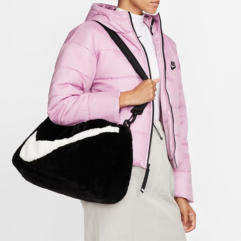 Nike NSW Faux Fur Tote Bag 'Black White' DQ5804-010 - 5