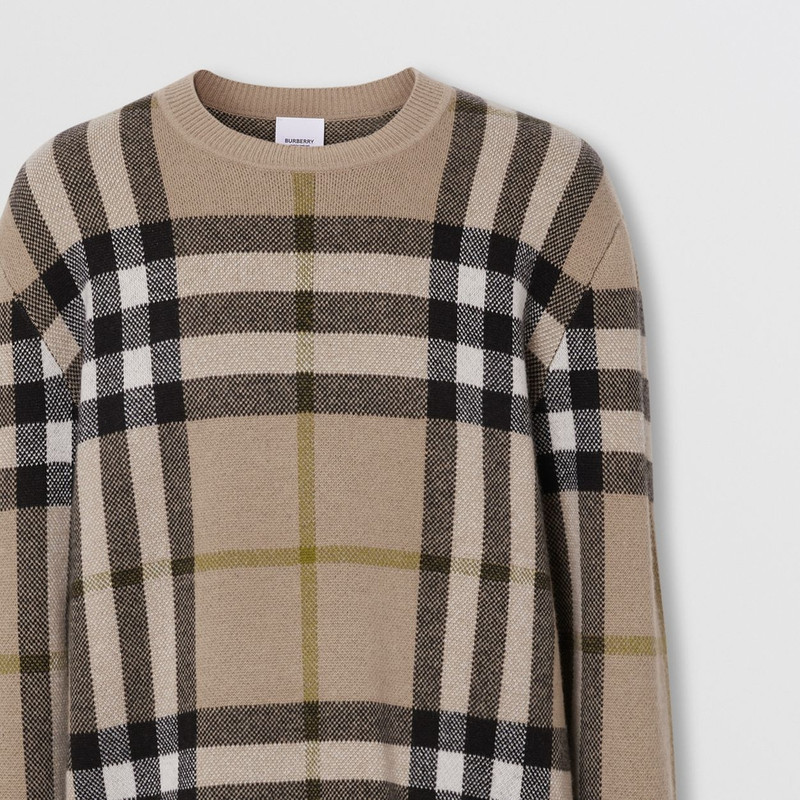 Burberry Check Cashmere Jacquard Sweater outlook