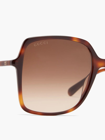 GUCCI GG oversized tortoiseshell acetate sunglasses outlook