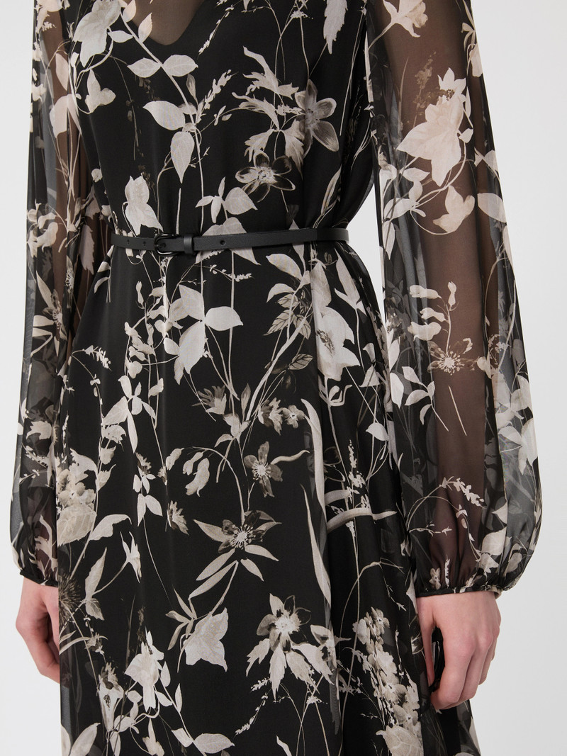 CAMPO Dress in printed chiffon - BLACK 5