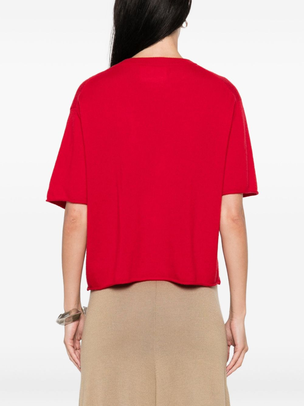 short-sleeve cashmere top - 4