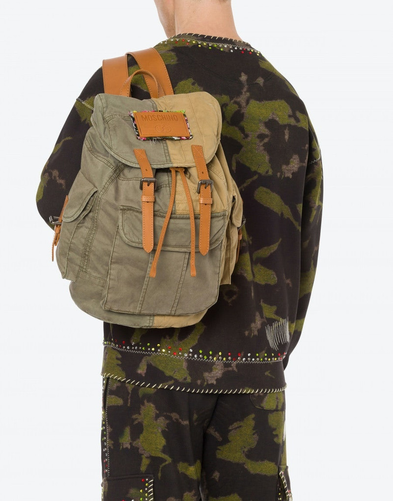 Moschino PATCHWORK COTTON SATIN BACKPACK outlook