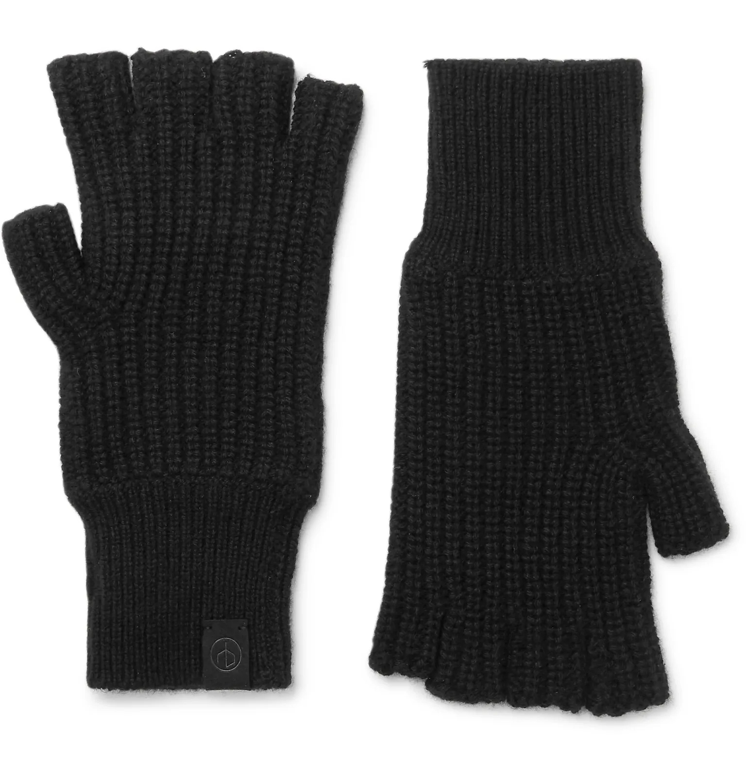 Ace Ribbed Cashmere Fingerless Gloves - 3