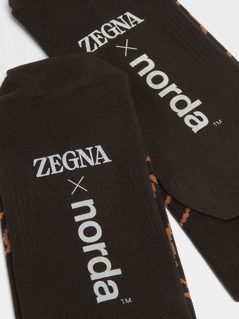 ZEGNA ZEGNA X NORDA™ BLACK TECHNICAL FABRIC MID CALF SOCKS outlook