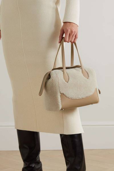 Loro Piana Happy Day micro leather and cashmere and silk-blend fleece tote outlook