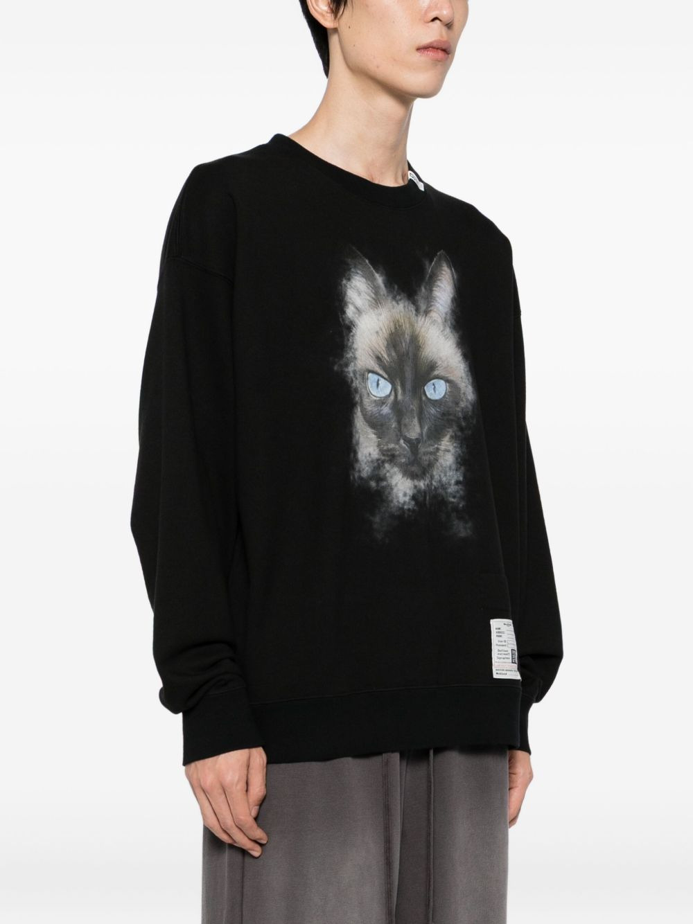 cat-print cotton sweatshirt - 3