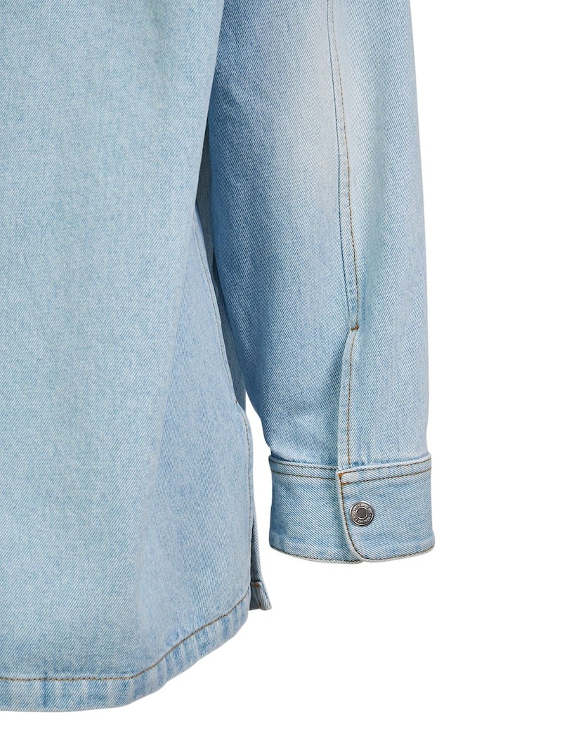 Oversized cotton denim overshirt - 3