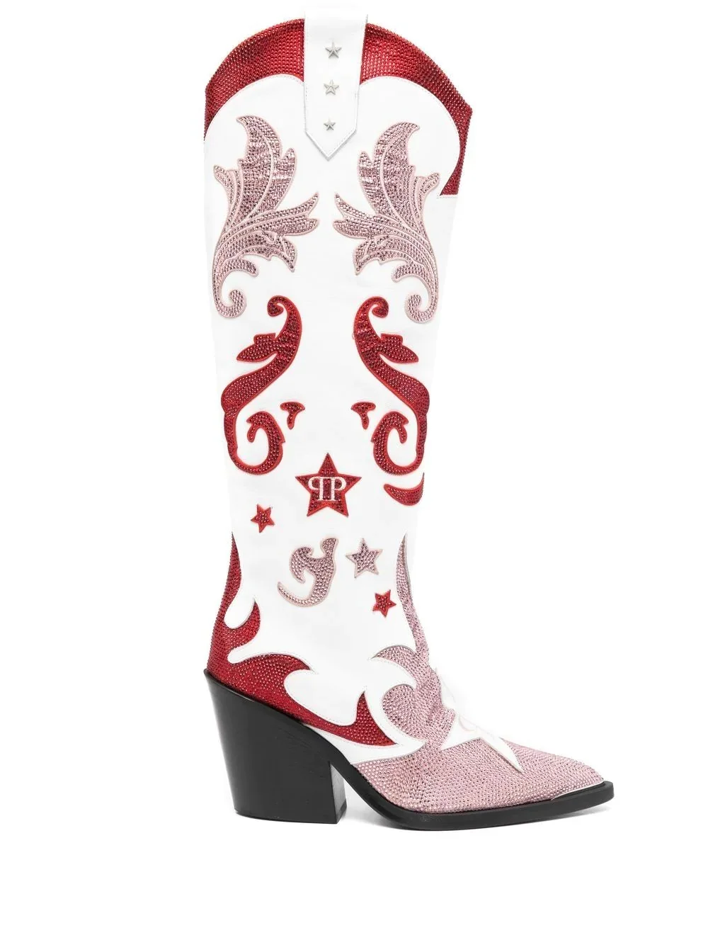 Cowboy 100mm rhinestone-mebellihsed boots - 1