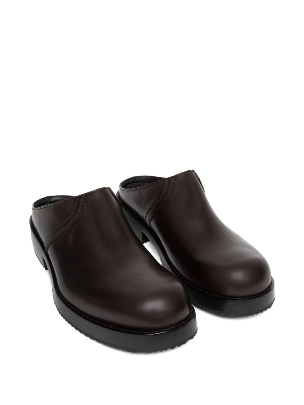 leather slip-on clogs - 2
