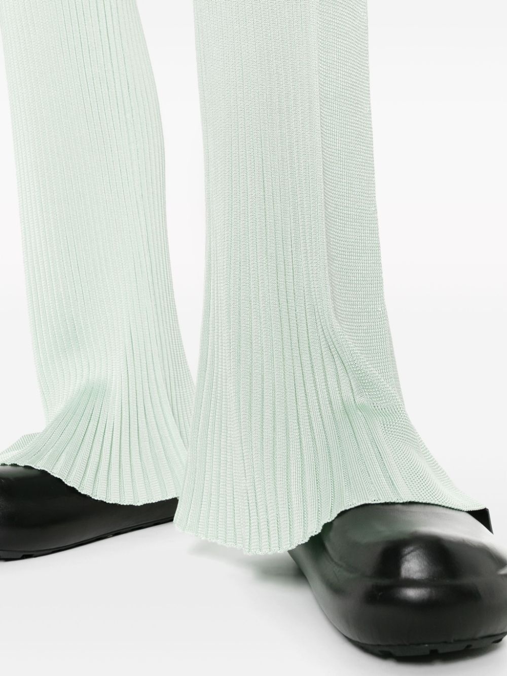 fully-pleated flared-leg trousers - 5