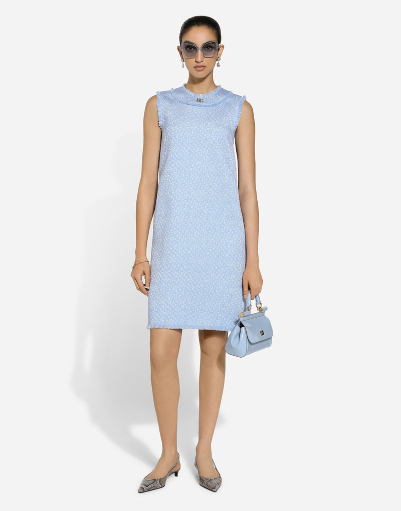 Dolce & Gabbana Sleeveless raschel tweed dress with DG logo outlook