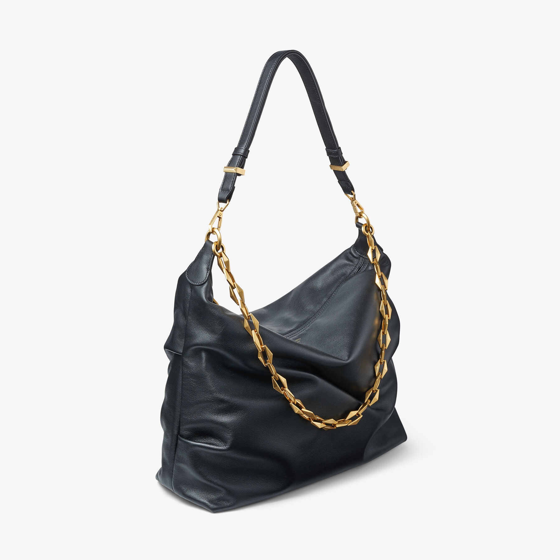 Diamond Soft Hobo M
Black Soft Calf Leather Hobo Bag with Chain Strap - 9