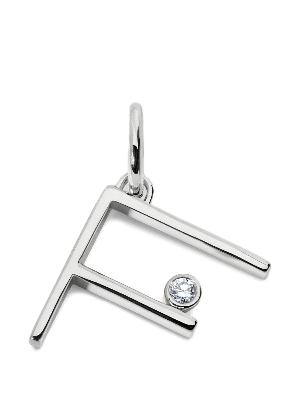Solitaire diamond initial pendant - 1
