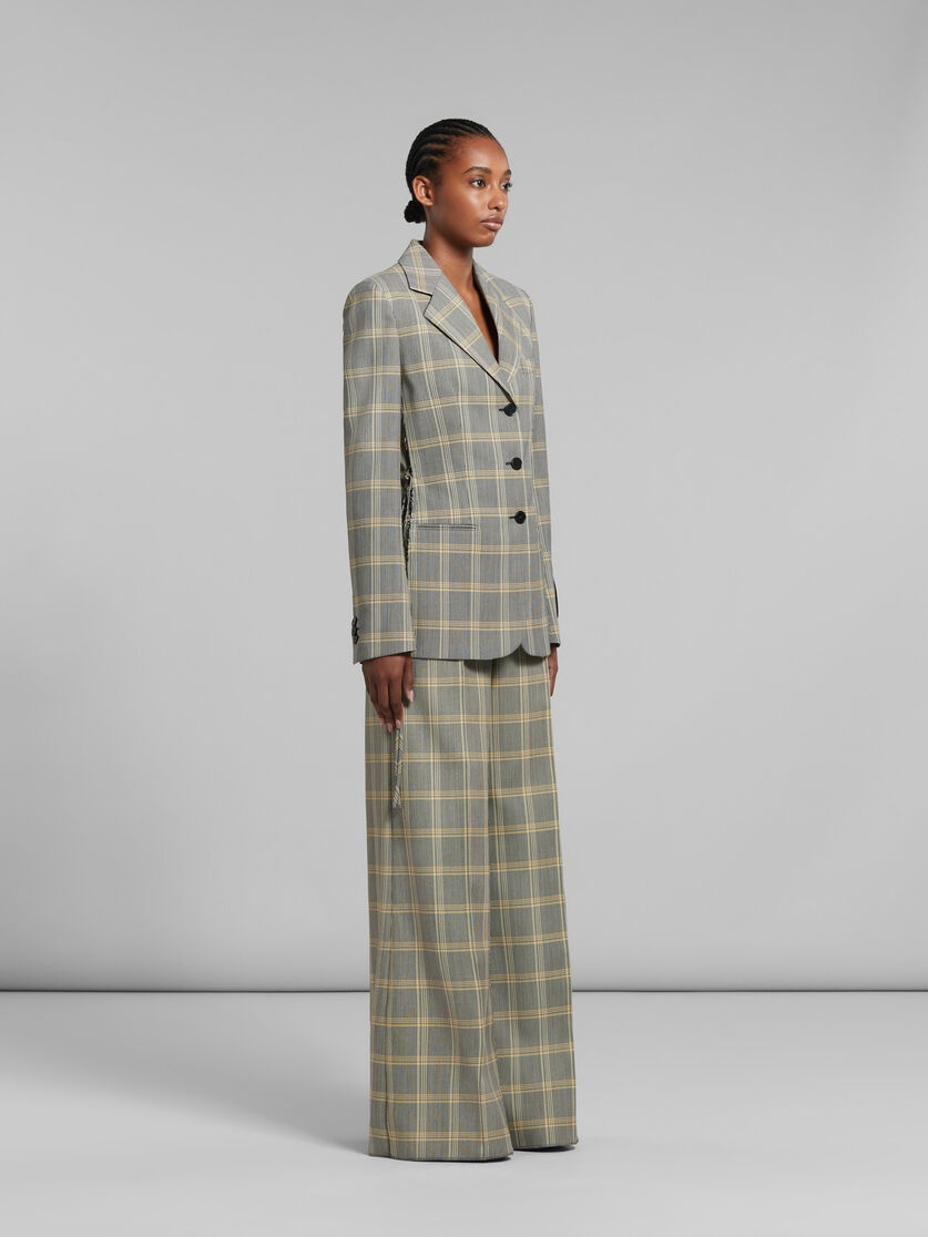 YELLOW CHECKED TECH WOOL JACKET - 6