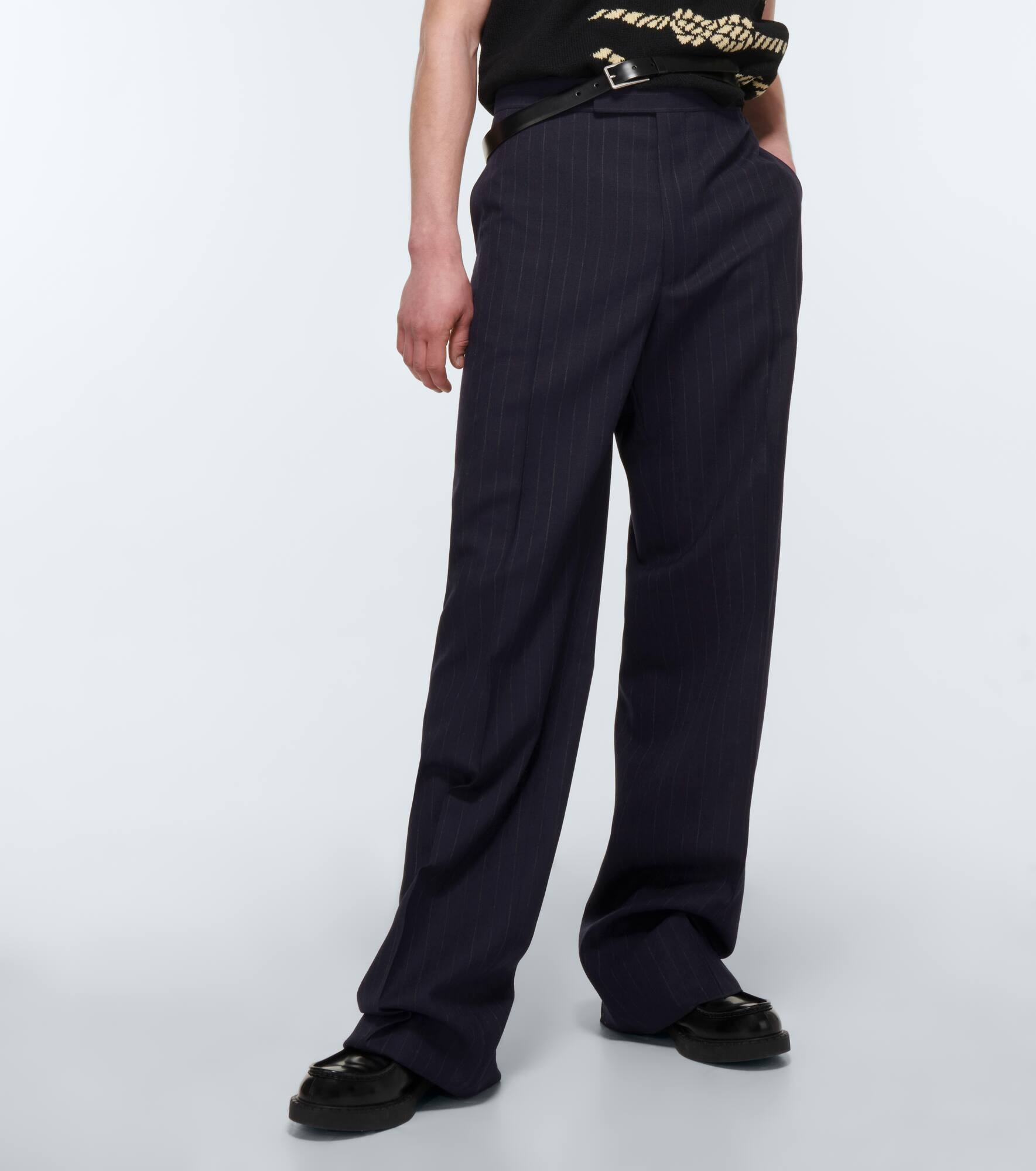 Pinstriped wool pants - 3