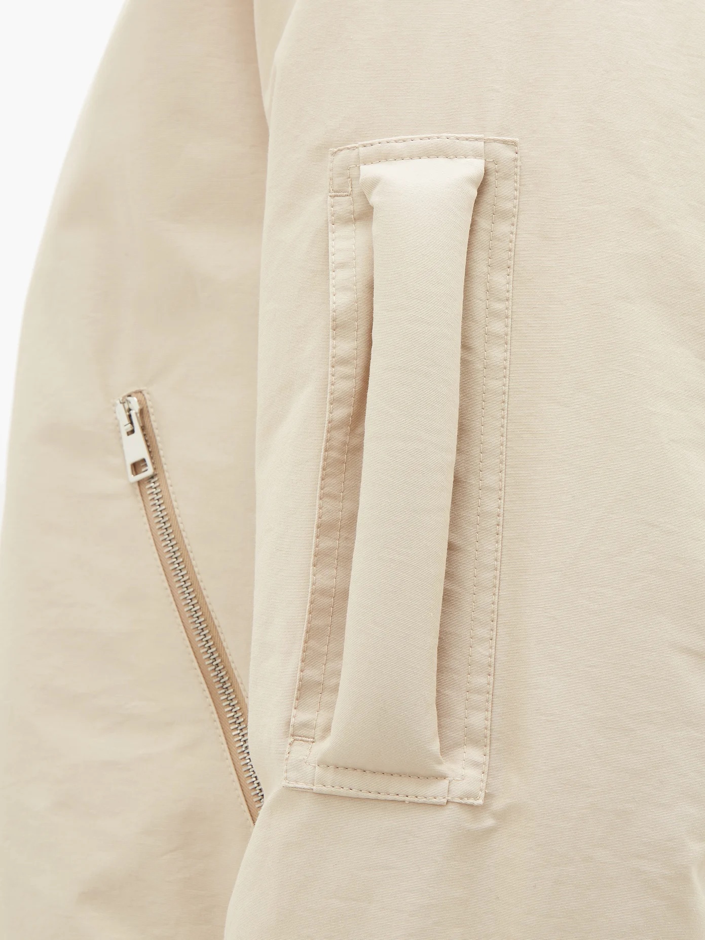 Arm-handle cotton-blend twill bomber jacket - 3