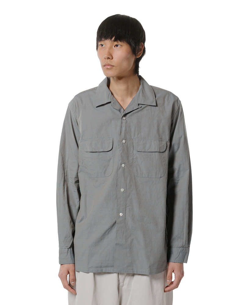 BEAMS PLUS Open Collar Slab Chambray Sage outlook