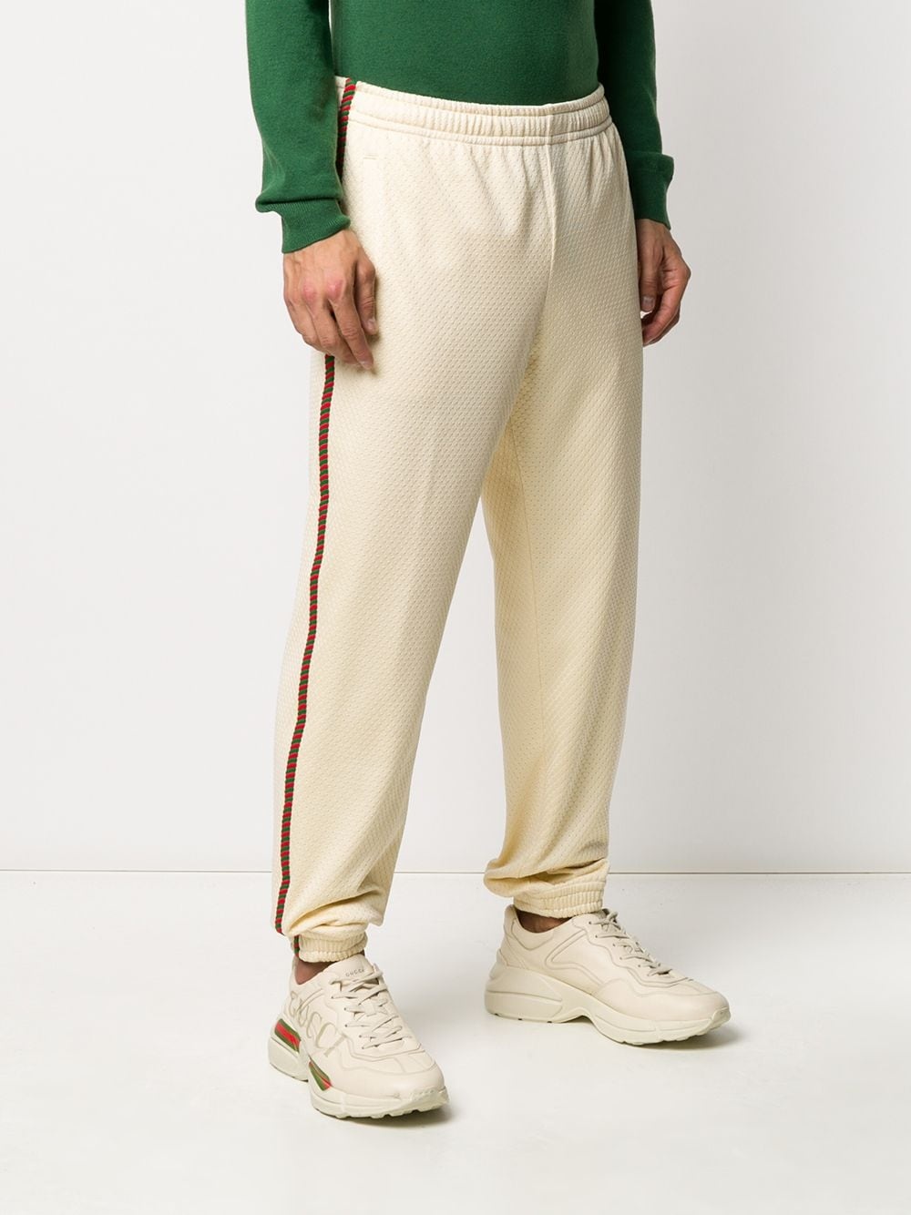 braided trim track pants - 3