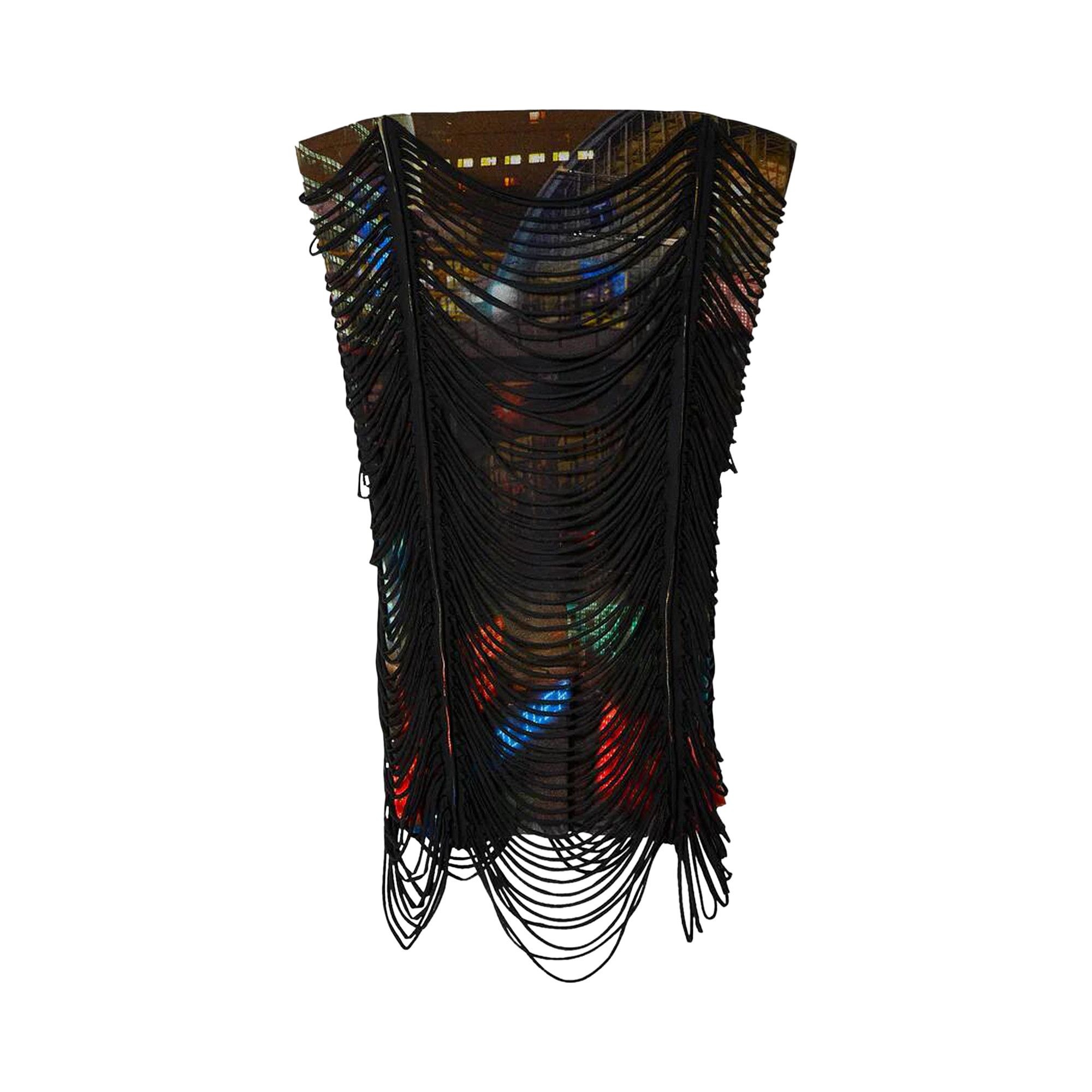 Jean Paul Gaultier Slashing 3D City Mini Dress 'Brown/Green/Blue/Red' - 2