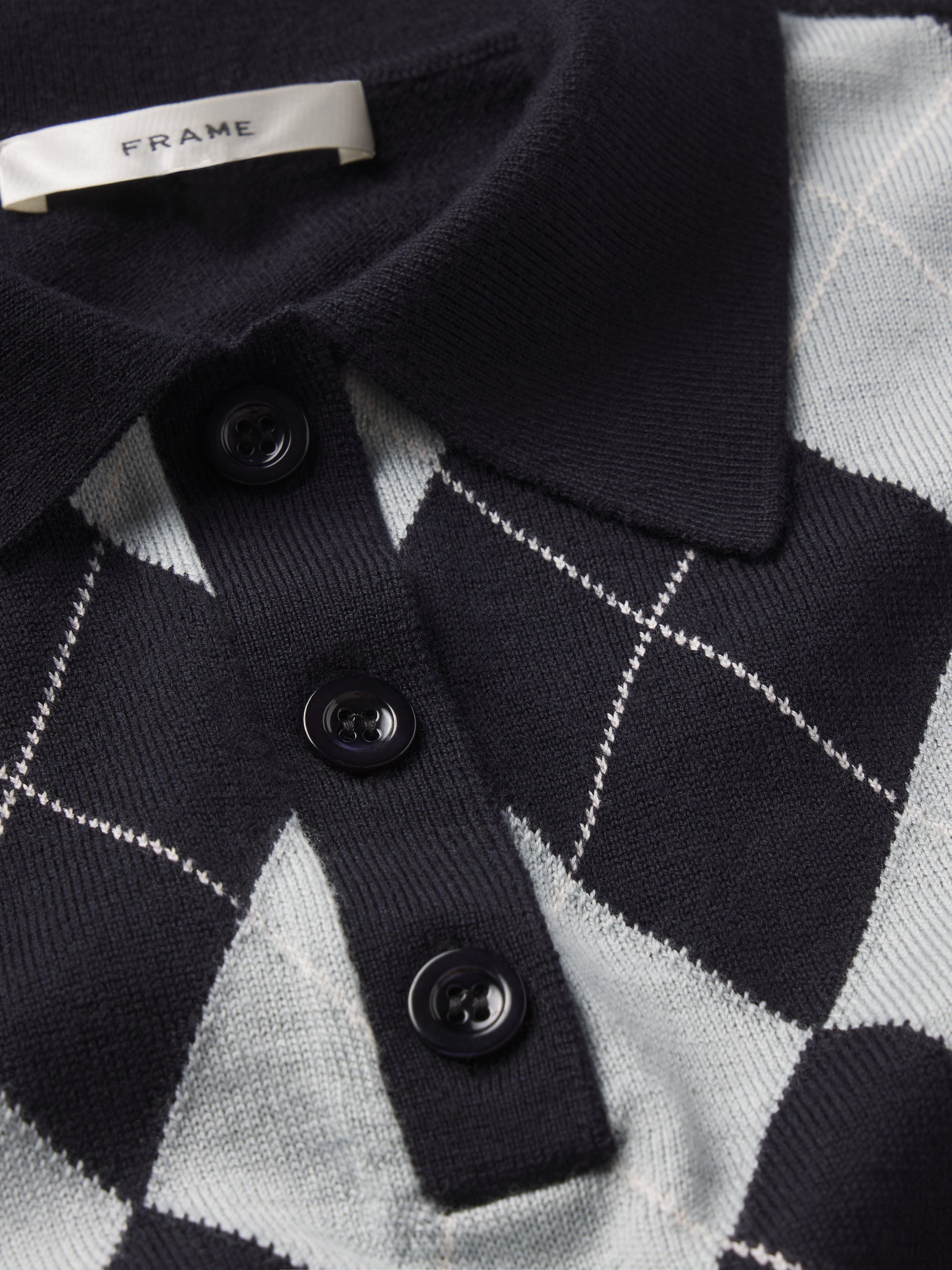 The Argyle Polo in Grey Multi - 7