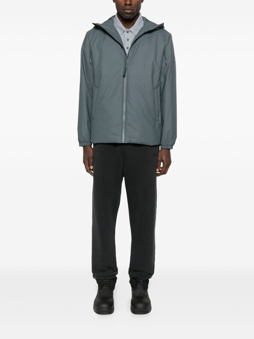 hooded zip-front rain jacket - 3