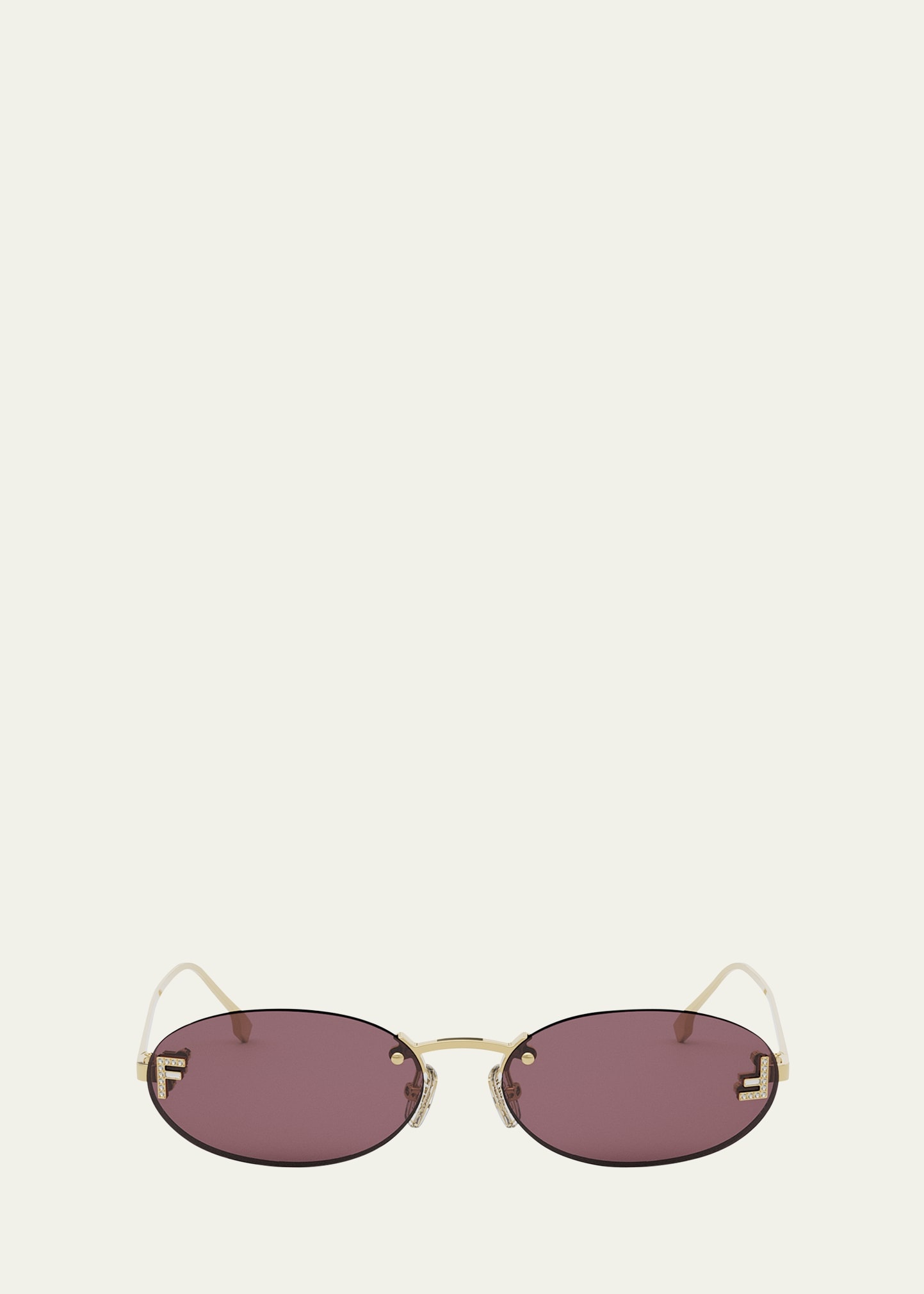 FF Crystal Metal Oval Sunglasses - 1