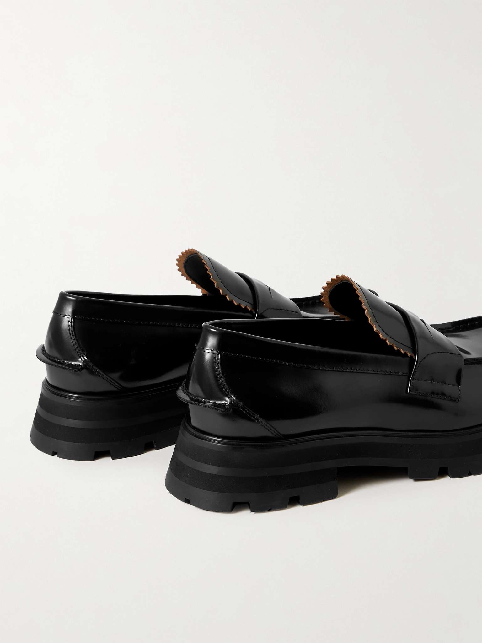Embellished Polished-Leather Penny Loafers - 5