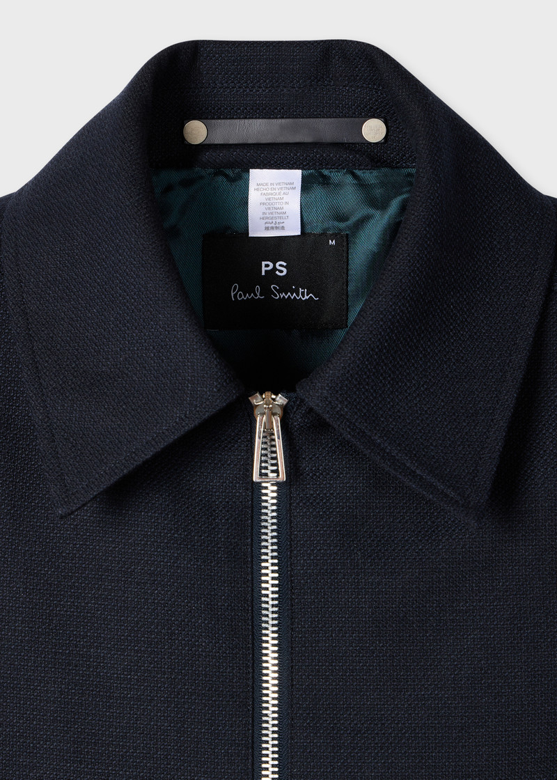 Paul Smith Navy Cotton and Wool-Blend Textured Jacket outlook