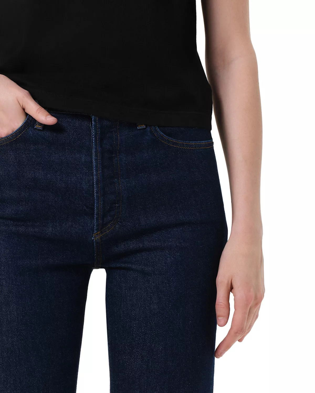 90's Pinch Long Waist High Rise Straight Leg Jeans  in Reissue - 5