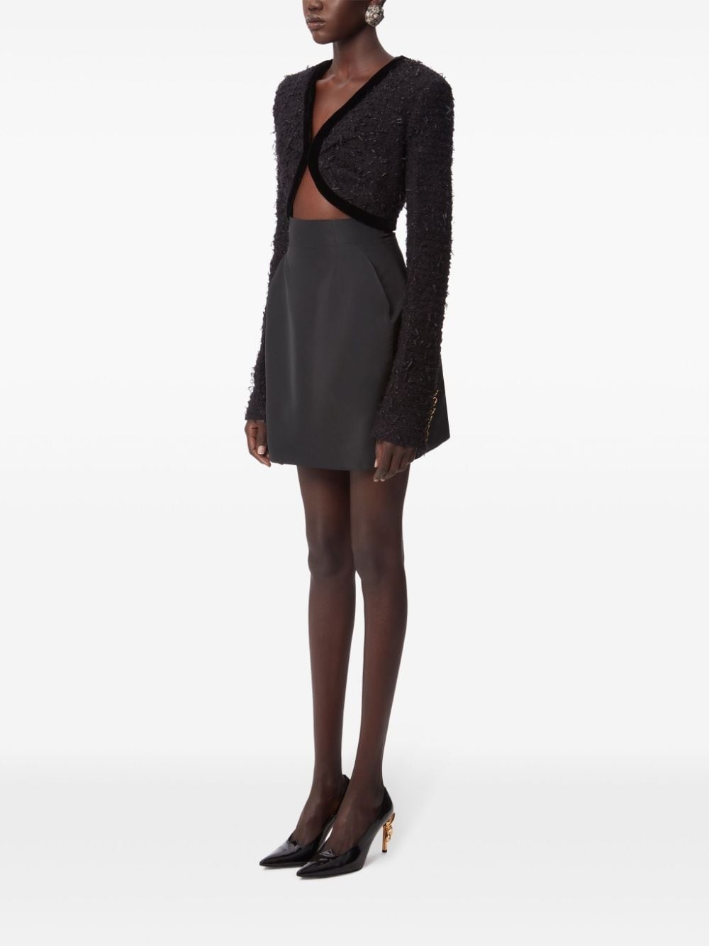 Taffeta High-Waisted Mini Skirt - 3