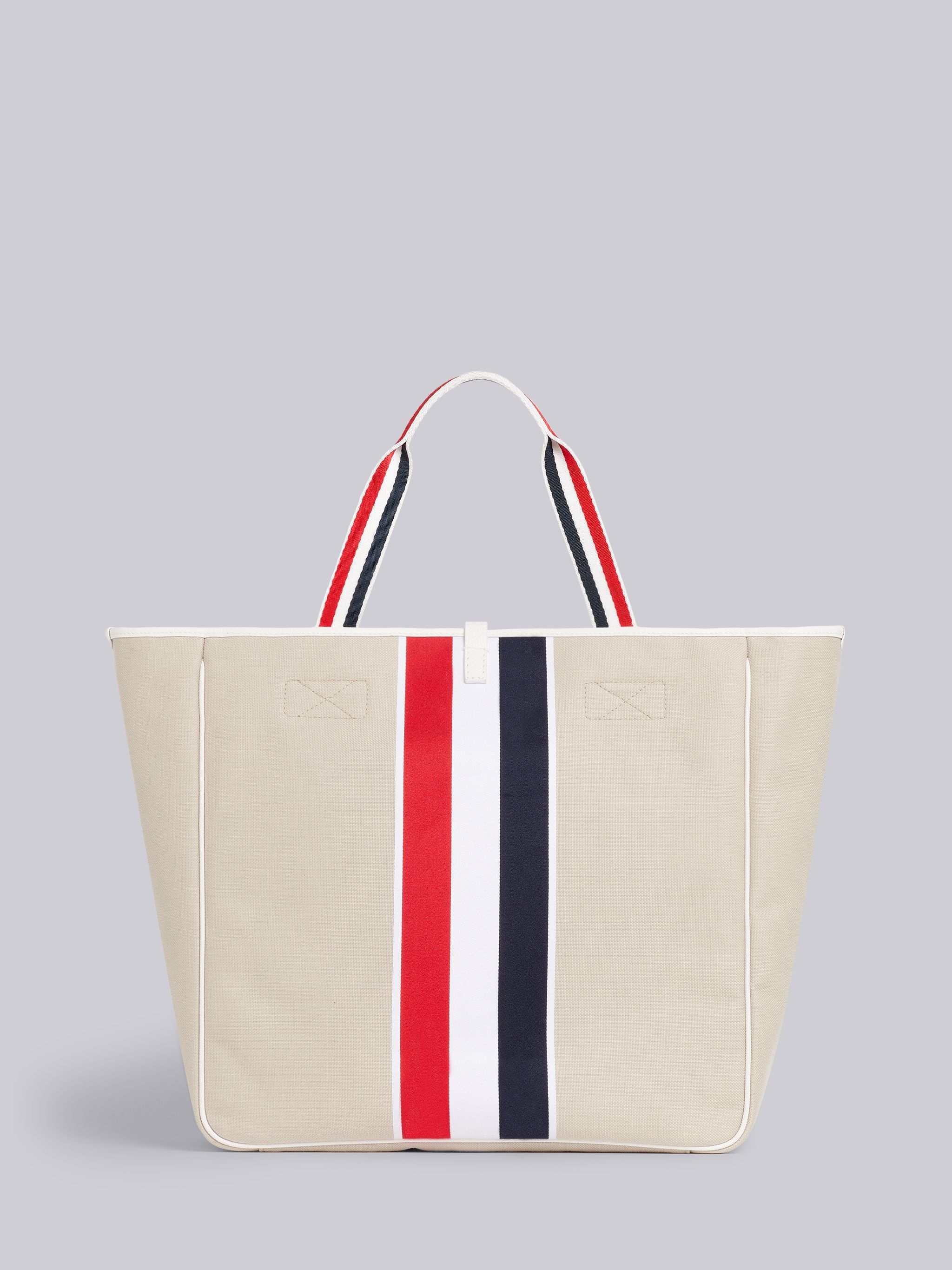 Natural Cotton Canvas Jacquard Stripe Hunting Tote - 4