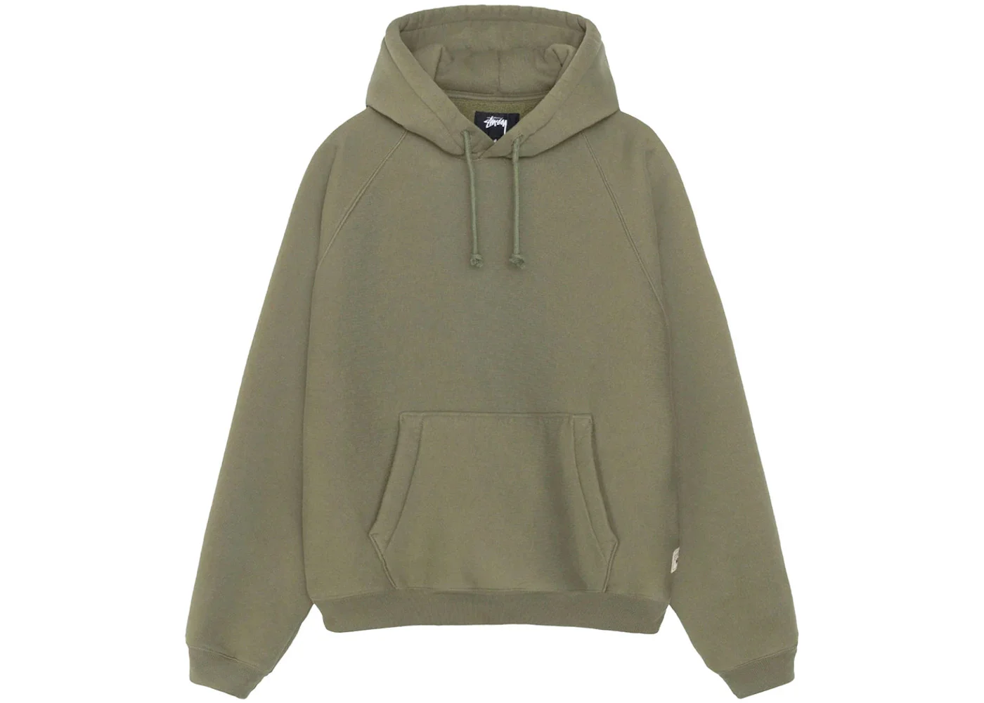 Stussy Fleece Raglan Hoodie Olive - 1
