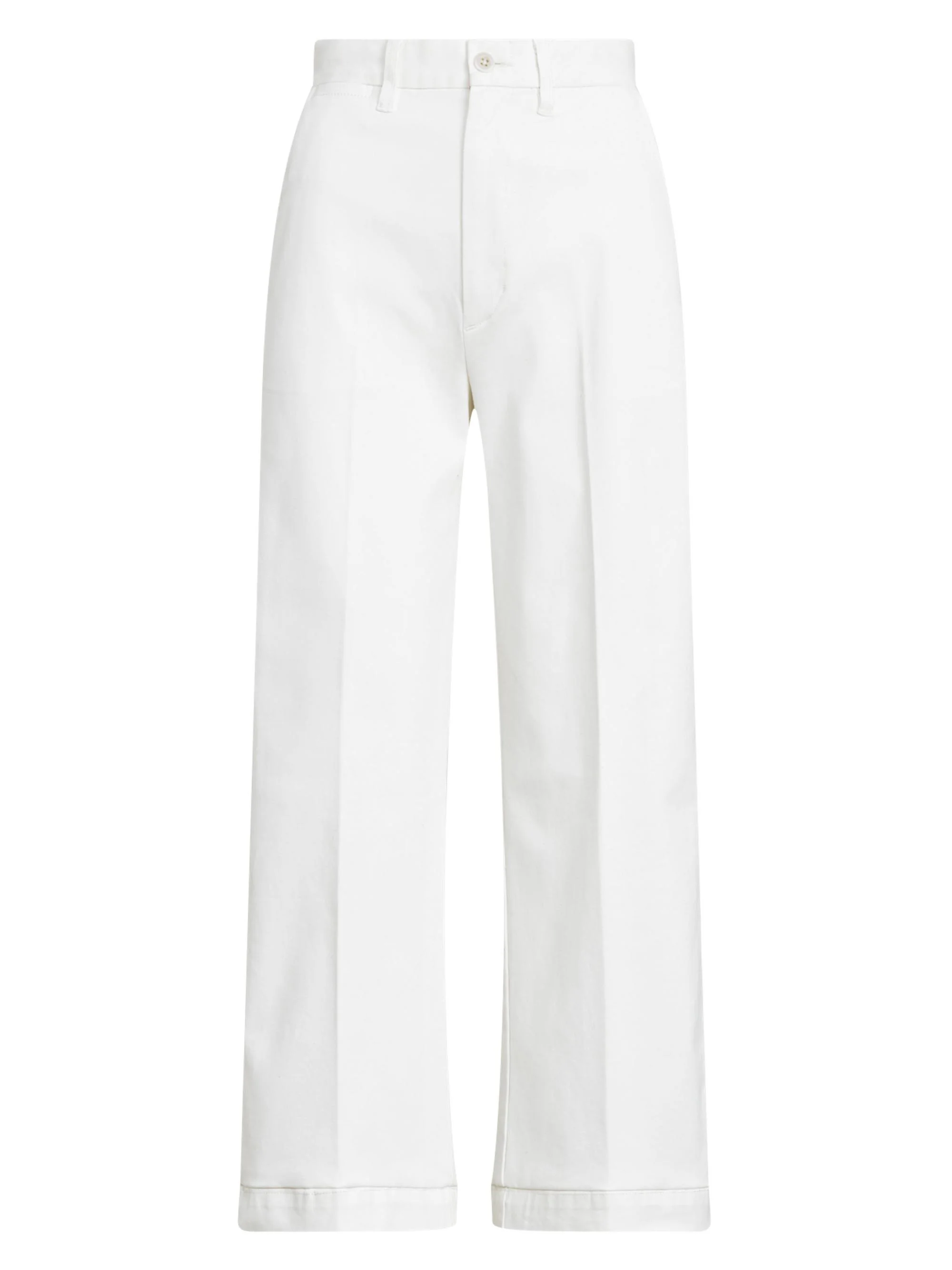 Women's Cropped Stretch-Cotton Wide-Leg Pant - Warm White - 1