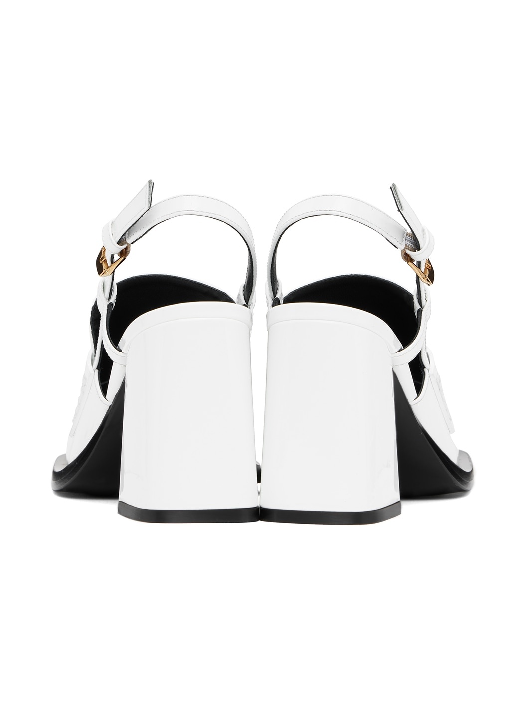 White Alia Slingback Heels - 2