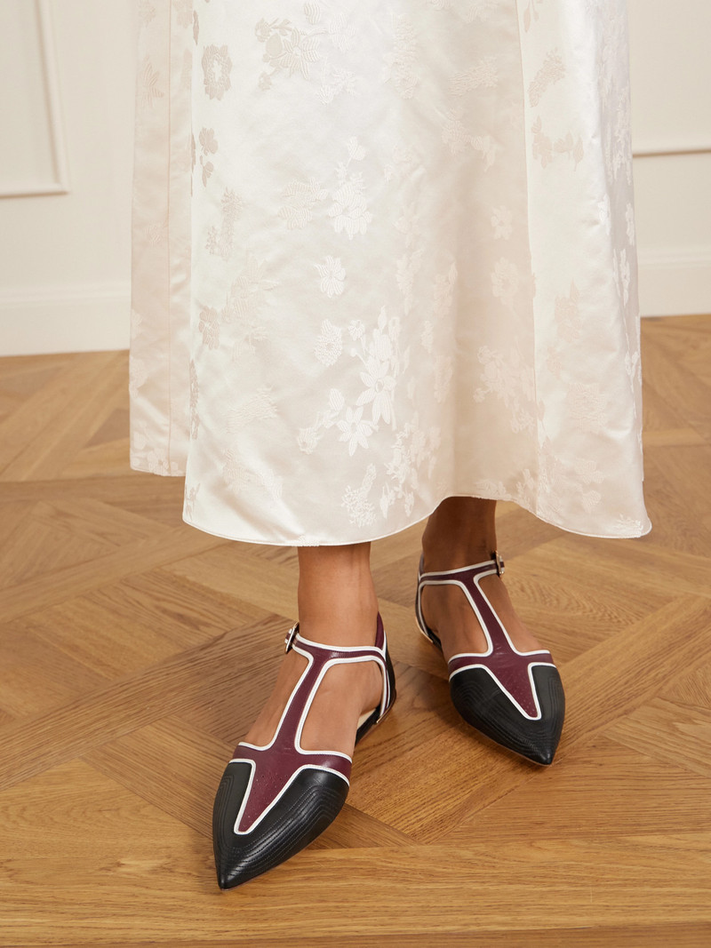 GABRIELA HEARST Leya Moto Color-block Leather Point-toe Flats outlook