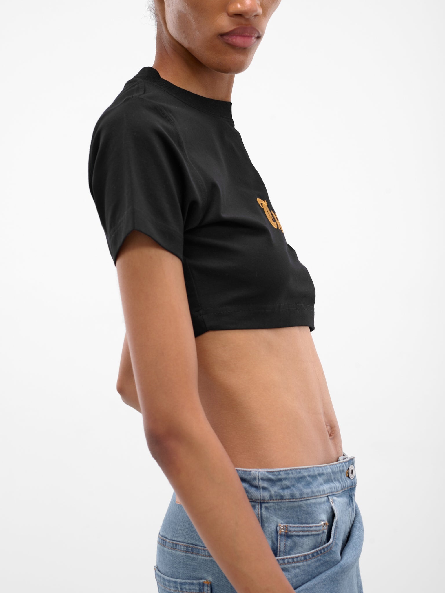 Trash Embroidered Crop Tee - 4