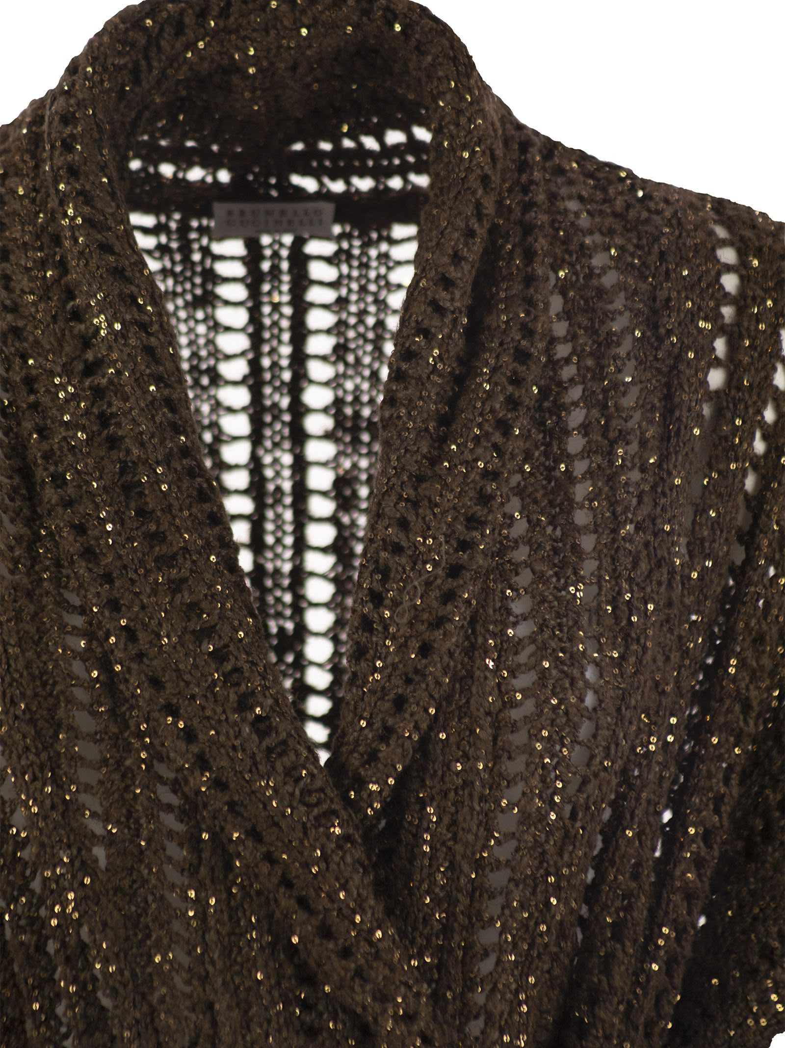 Brunello Cucinelli Women Dazzling Silk And Linen Perforated Rib Cardigan - 4