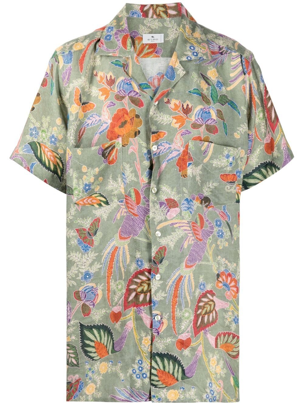 floral-print short-sleeve shirt - 1