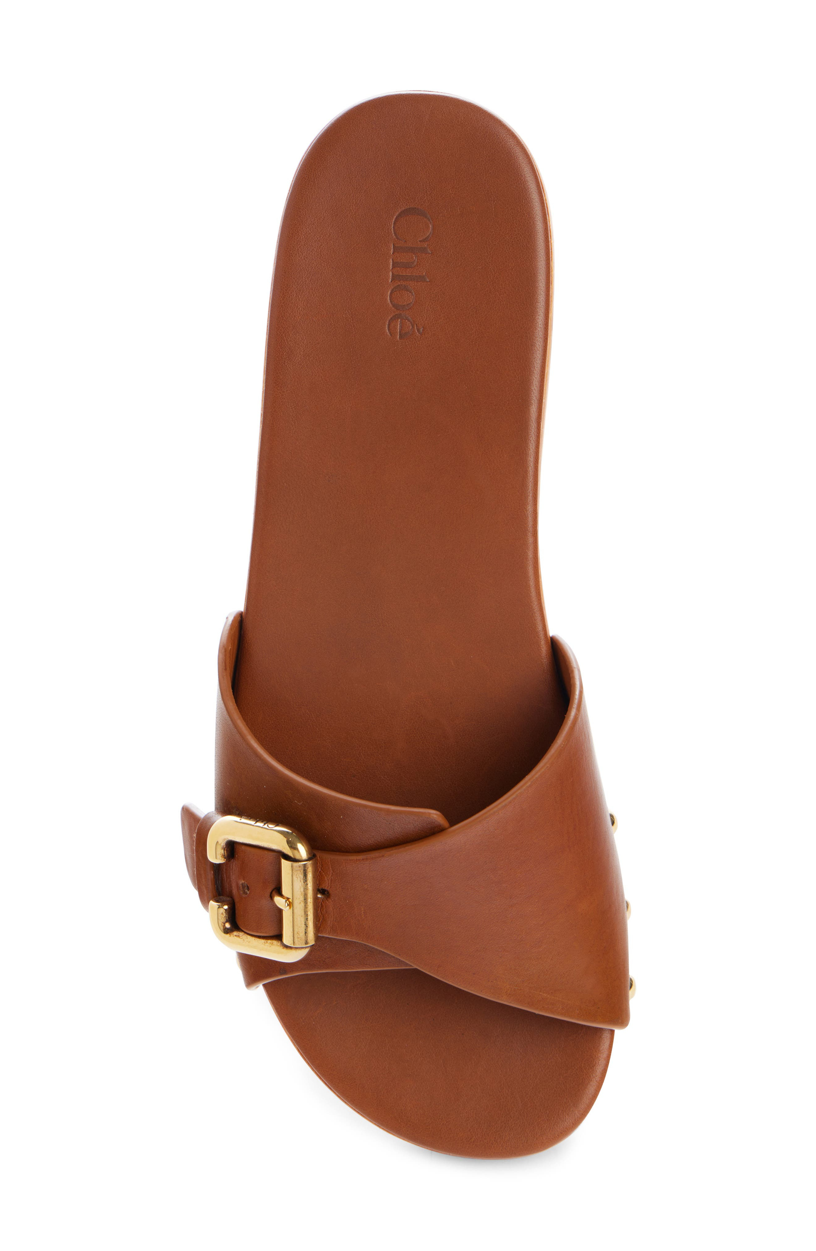 Chloé Jeannette Platform Slide Sandal in Ginger Brown at Nordstrom - 4