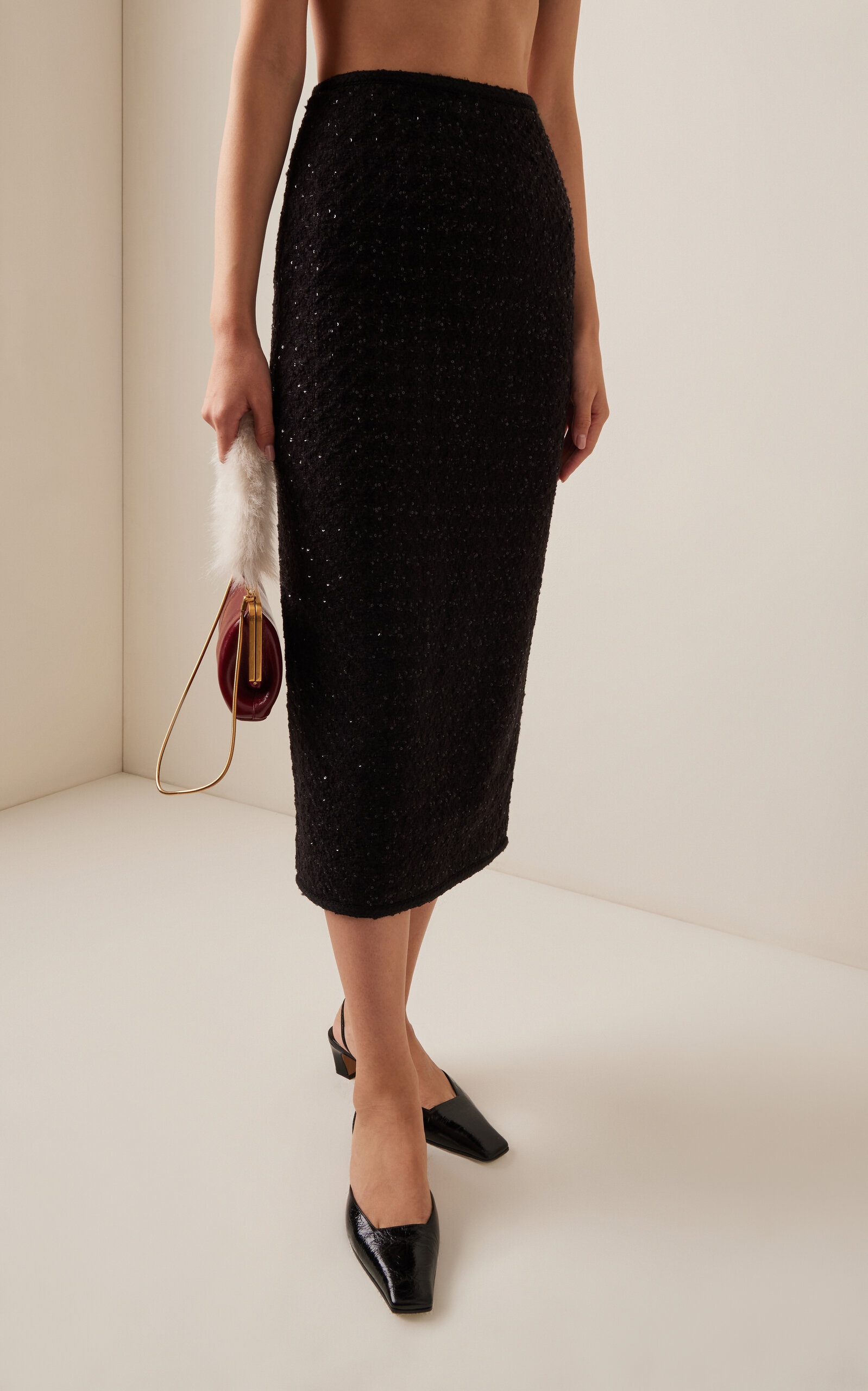 Bouclé Maxi Skirt black - 3
