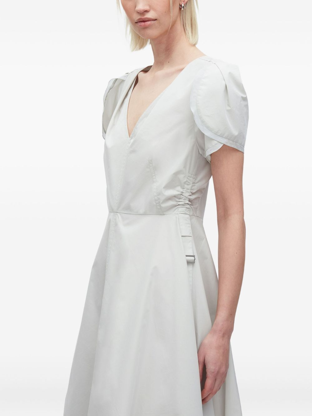 puff-sleeve asymmetrical dress - 5