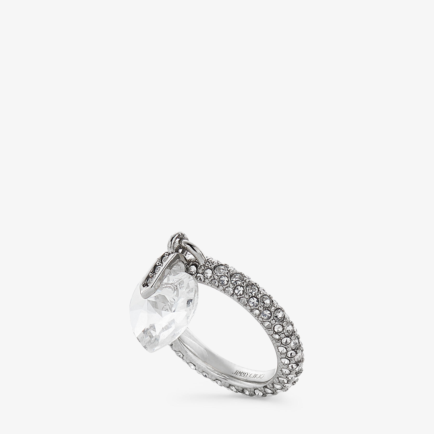 Heart Ring
Silver-Finish Heart Ring with Crystals - 3