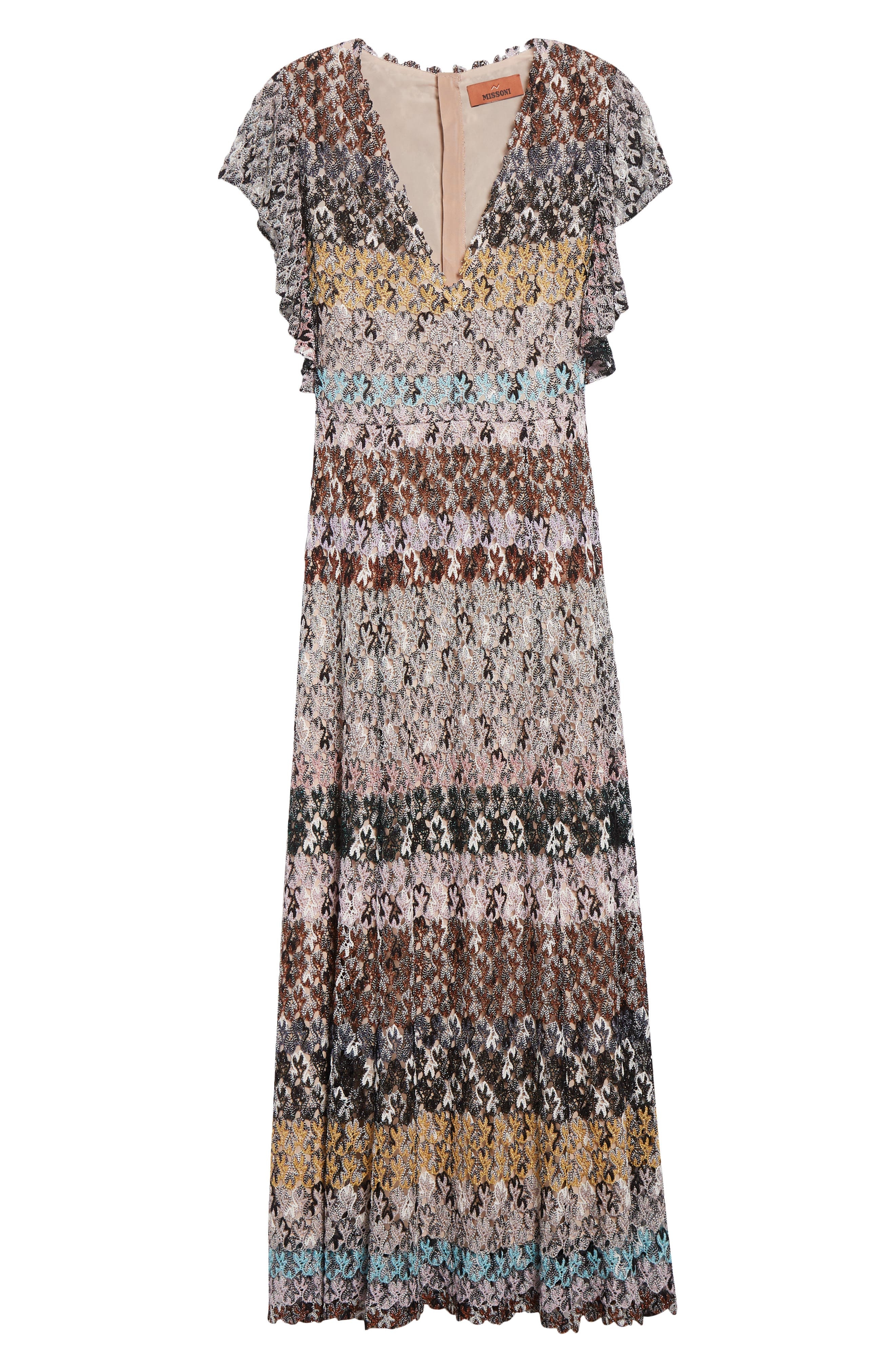 Missoni Knit Metallic Lace Maxi Dress in Beige Multicolor Tones at Nordstrom - 5