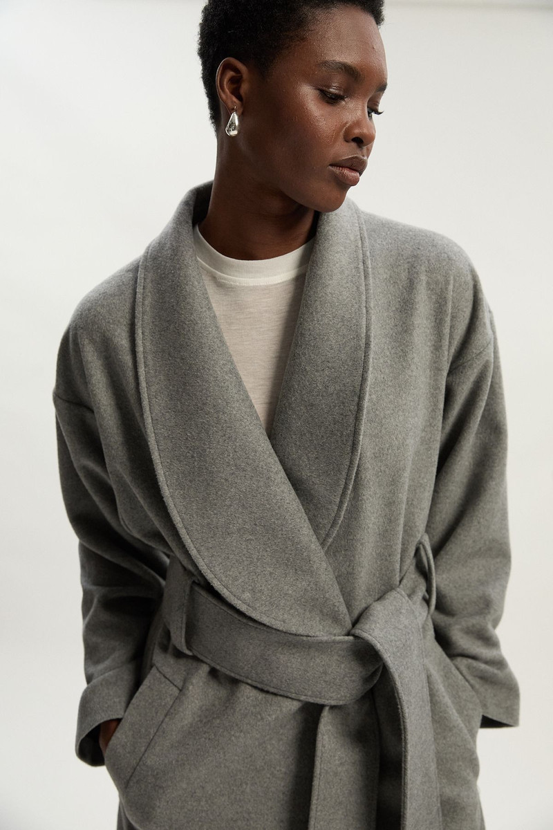 KAREN MILLEN Brushed Wool  Belted Wrap Tailored Maxi Coat outlook