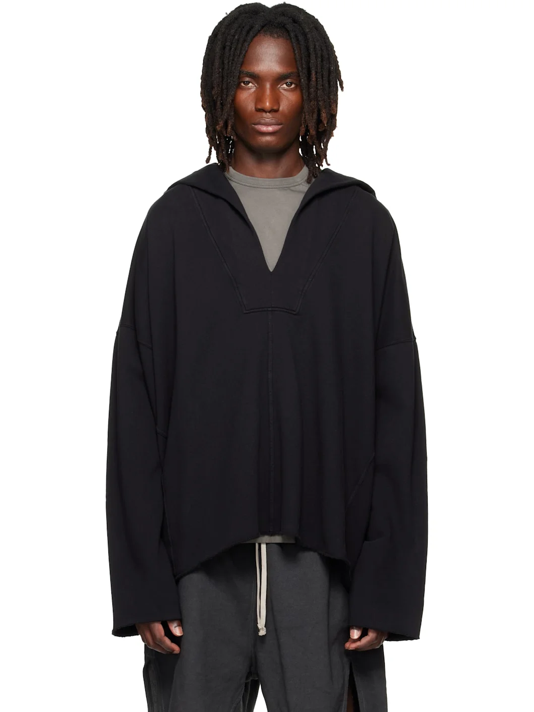 Black Tower LS Kaftan Hip Hoodie - 1